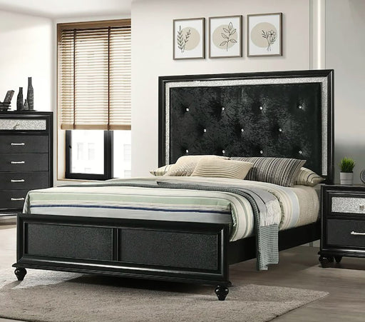 Crown Mark Furniture Lila Queen Upholstered Panel Bed in Black B4398-Q image