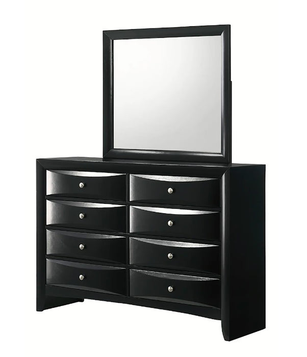 Crown Mark Furniture Fallon Dresser Mirror in Black
