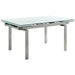 Wexford Glass Top Dining Table with Extension Leaves Chrome image