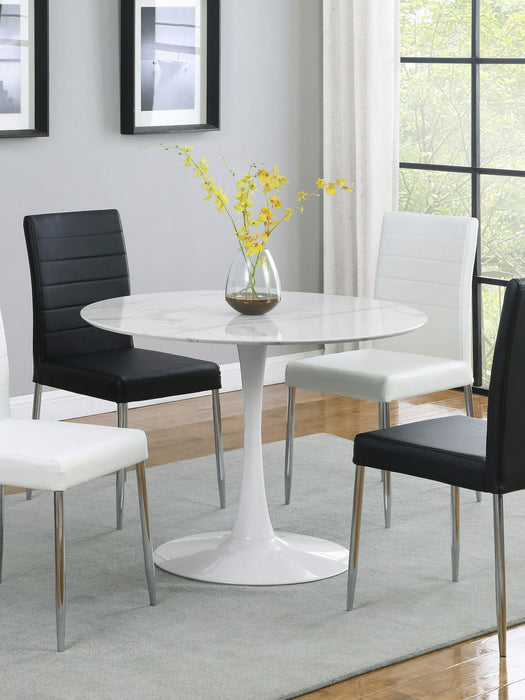 Arkell 40-inch Round Pedestal Dining Table White image