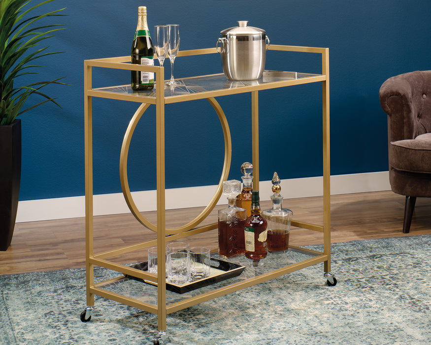 Int Lux Bar Cart Cle Satin Gold/glass 3a
