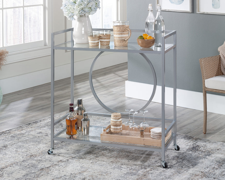 Int Lux Bar Cart Silver/glass 3a