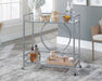 Int Lux Bar Cart Silver/glass 3a image