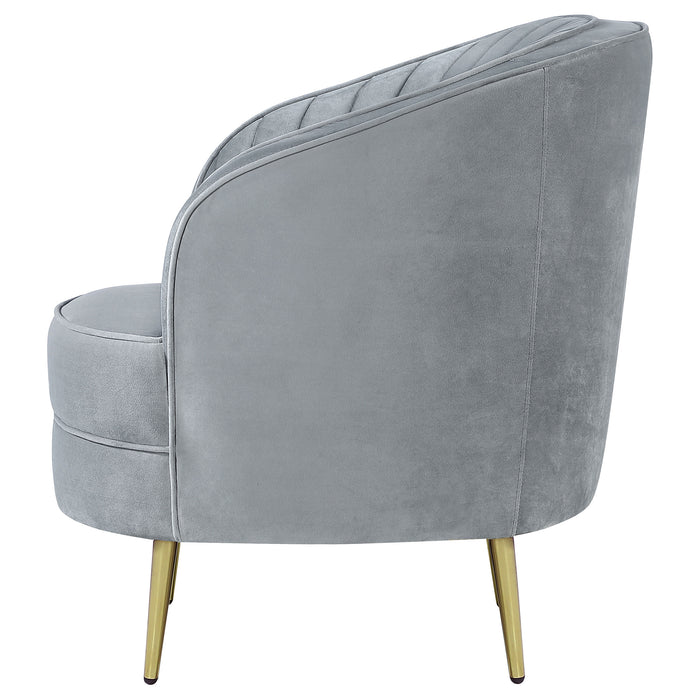 Sophia Upholstered Vertical Channel Tufted Chair Blue