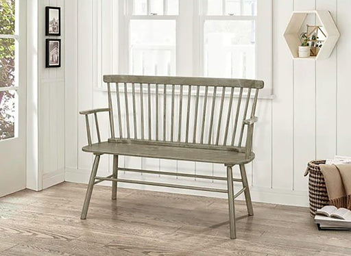 Crown Mark Furniture Jerimiah Spindleback Bench in Gray image