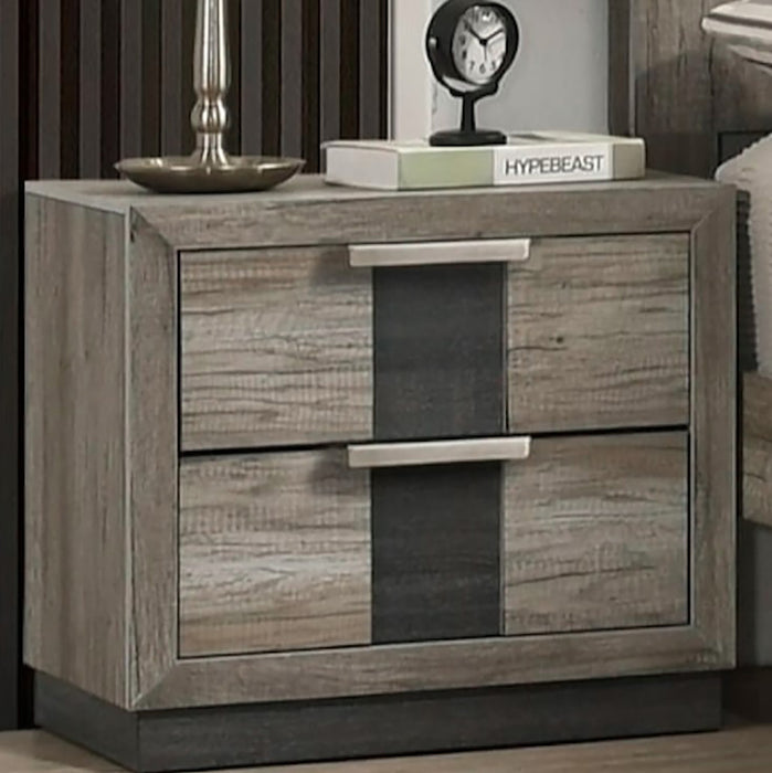 Crown Mark Furniture Rangley 2 Drawer Nightstand in Brown