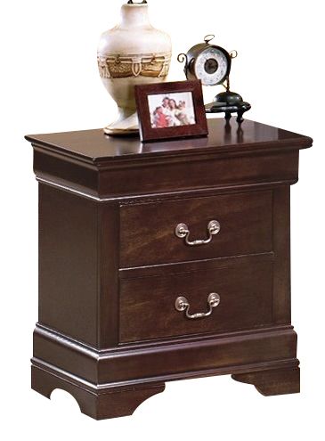 Crown Mark Furniture Louis Philip Nightstand in Dark Cherry image