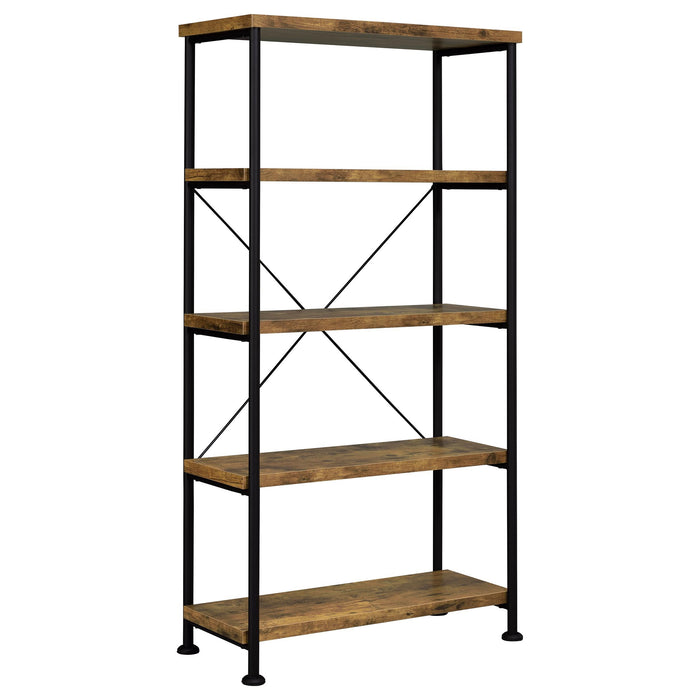 Analiese 4-shelf Bookcase Antique Nutmeg image