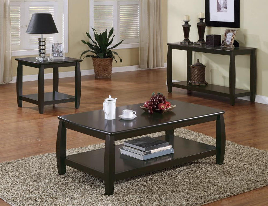 Dixon Rectangular Coffee Table with Lower Shelf Espresso