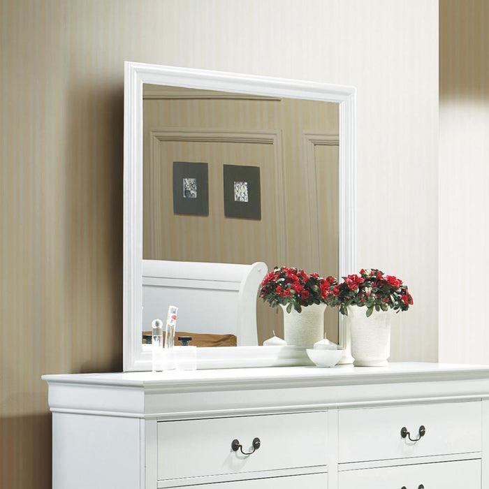 Louis Philippe Beveled Edge Square Dresser Mirror White