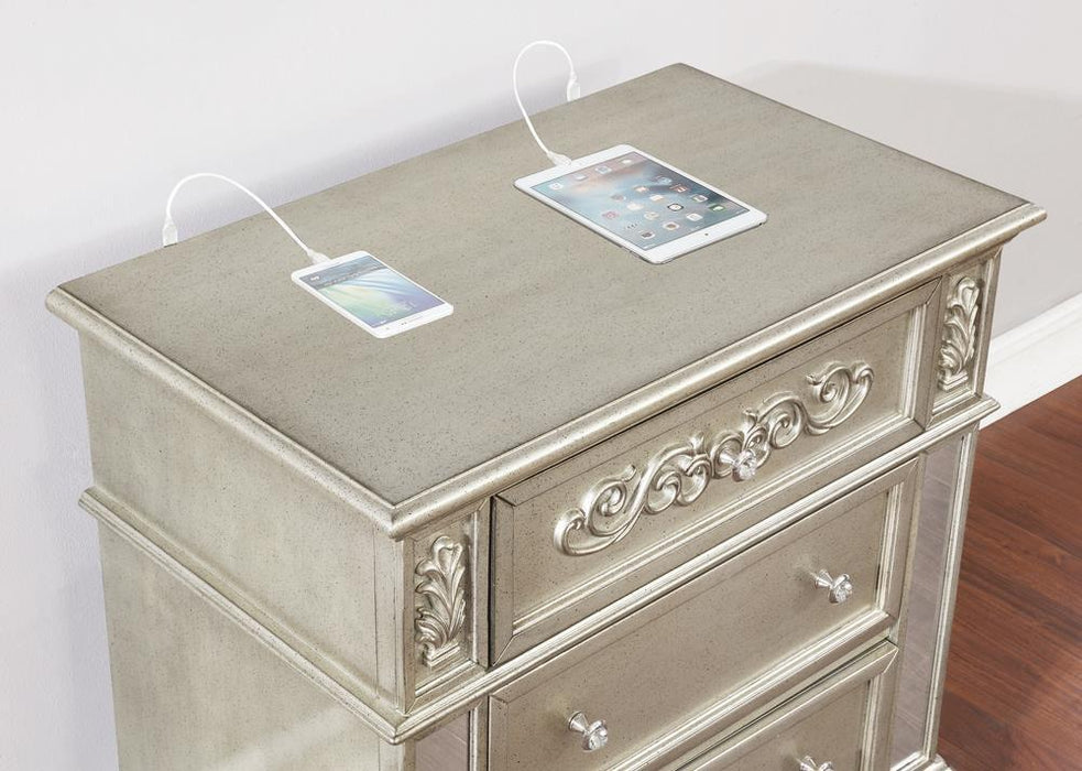 Heidi 3-drawer Nightstand Metallic Platinum