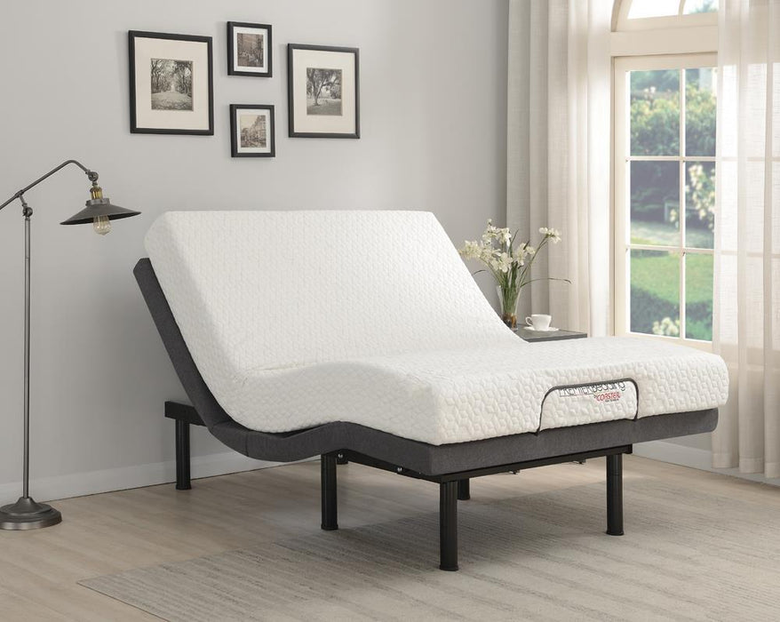 Negan Eastern King, E.King, Queen, & Twin XL Adjustable Bed Base Grey and Black