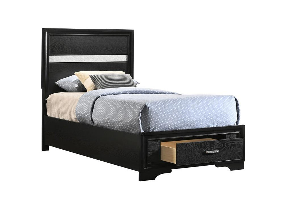Miranda Full & Twin Storage Bed Black