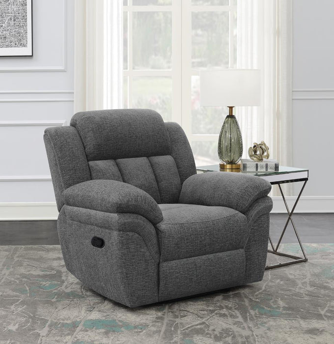 Bahrain Upholstered Glider Recliner Charcoal