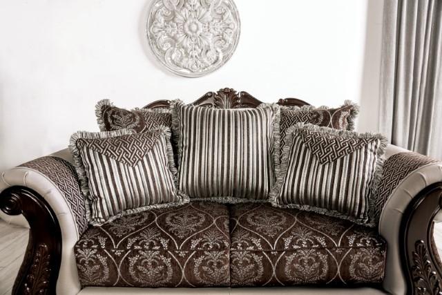 NAVARRE Loveseat, Brown/White