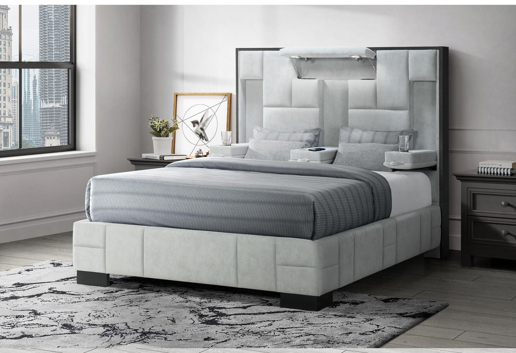 OSCAR LIGHT GREY 15 QUEEN BED image