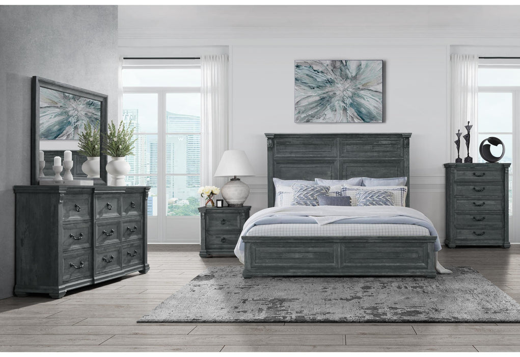 TATUM GREY KING BED GROUP WITHOUT STORAGE