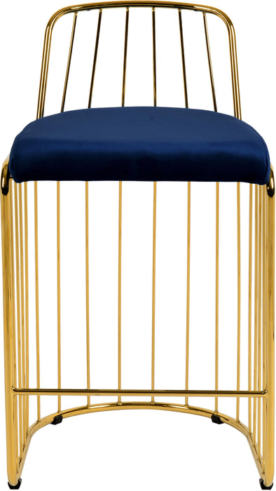 Gio Navy Velvet Stool