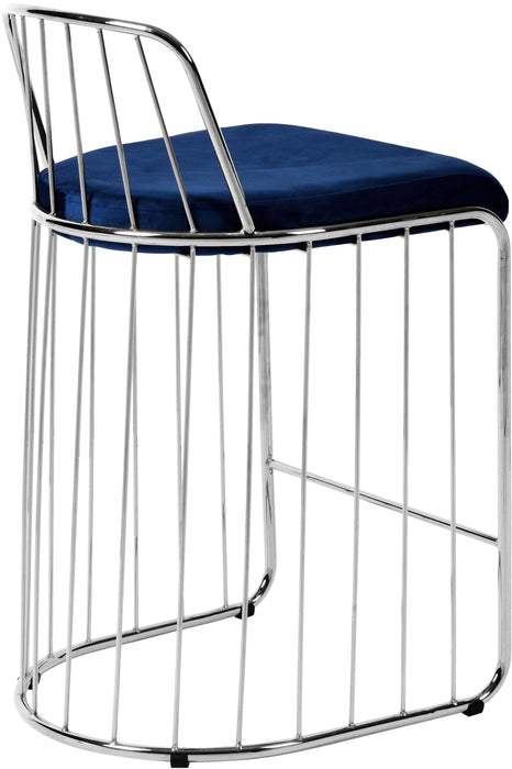 Gio Navy Velvet Stool