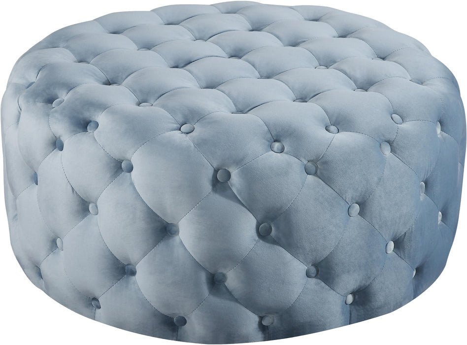 Addison Sky Blue Velvet Ottoman/Bench image