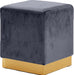 Jax Grey Velvet Ottoman/Stool image