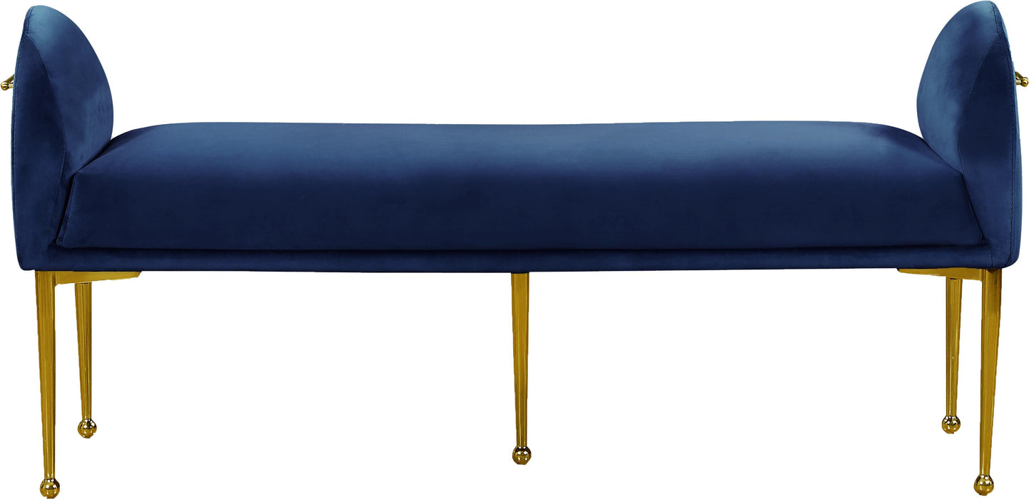 Owen Navy Velvet Bench