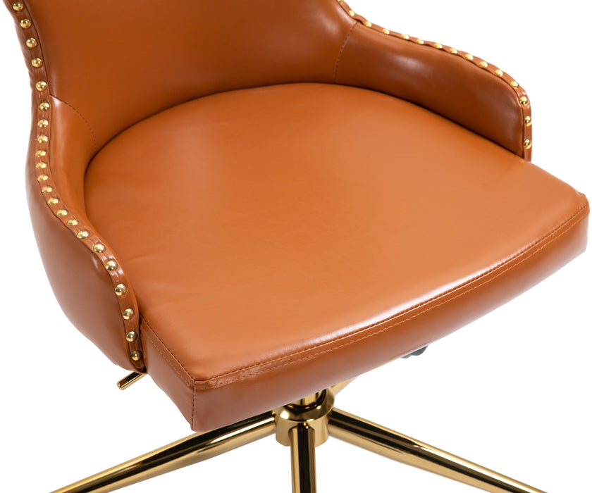 Hendrix Cognac Faux Leather Office Chair