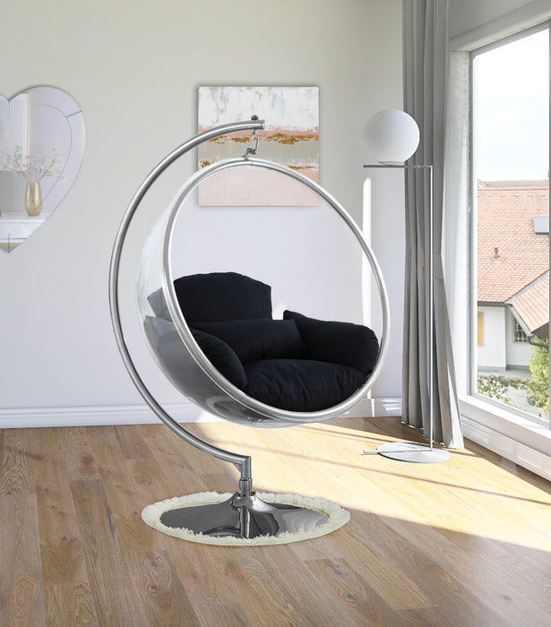 Luna Black Durable Fabric Acrylic Swing Chair