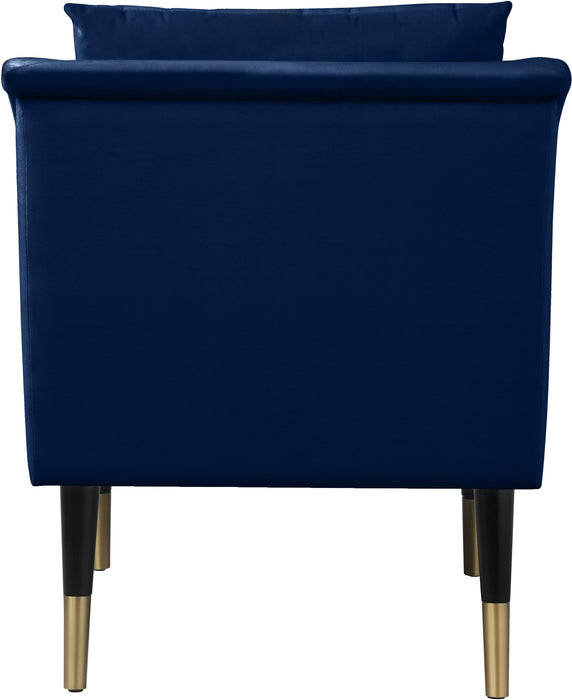 Elegante Navy Velvet Accent Chair