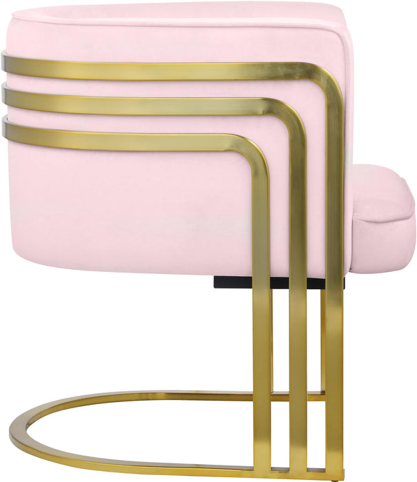 Rays Pink Velvet Accent Chair