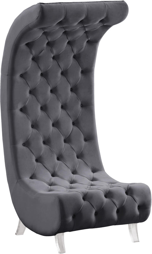 Crescent Grey Velvet Accent Chair image