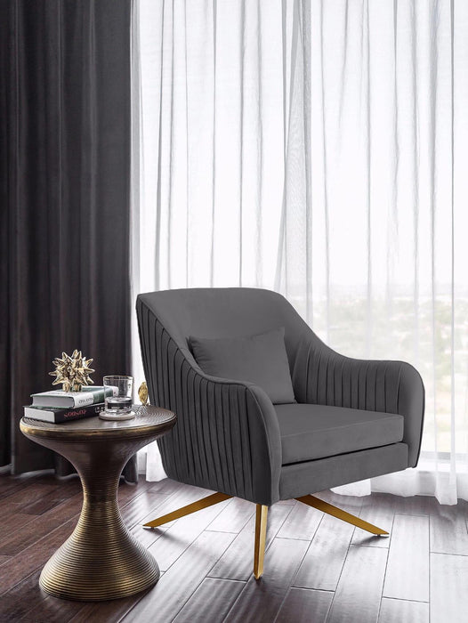 Paloma Grey Velvet Accent Chair