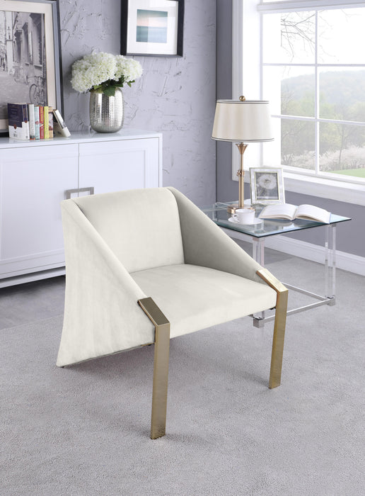 Rivet Cream Velvet Accent Chair