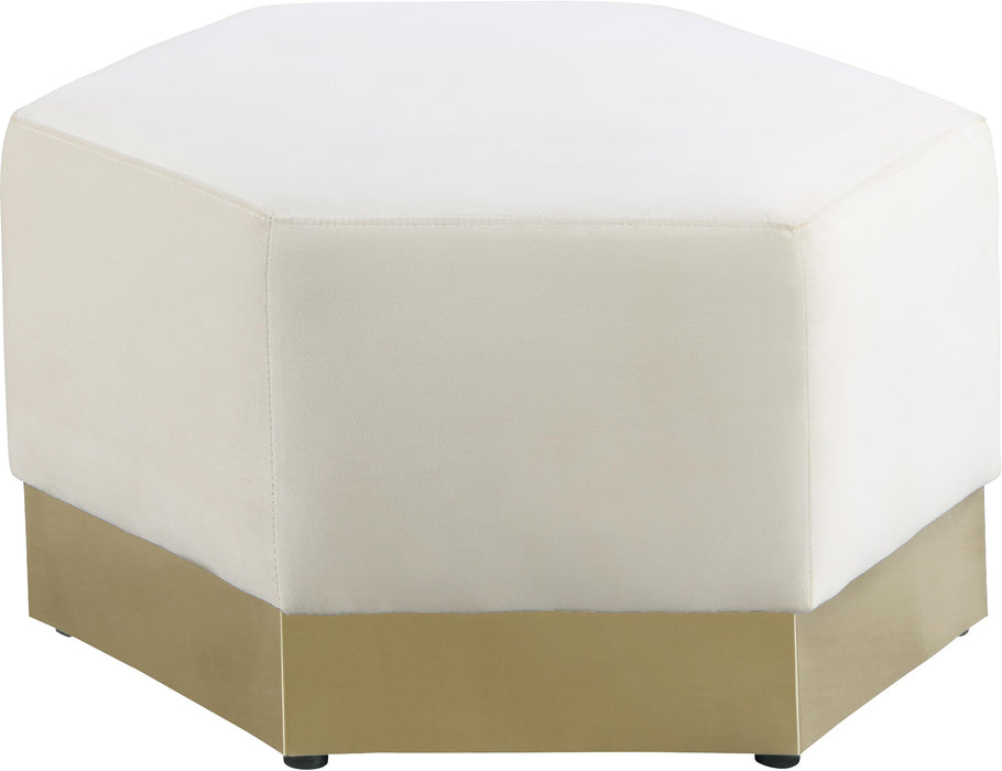 Marquis Cream Velvet Ottoman image