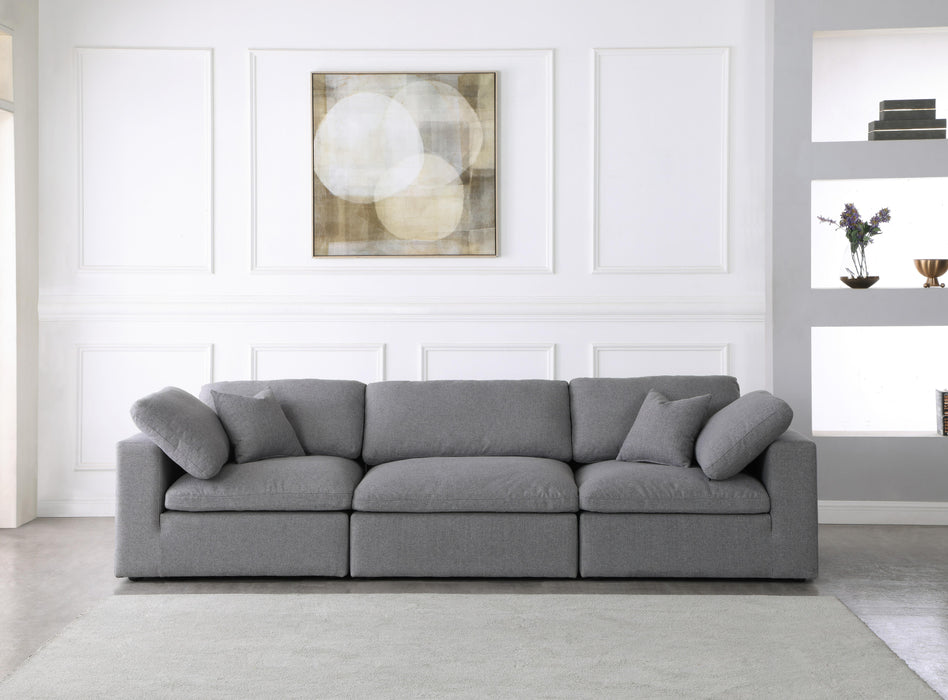 Serene Grey Linen Fabric Deluxe Cloud Modular Sofa