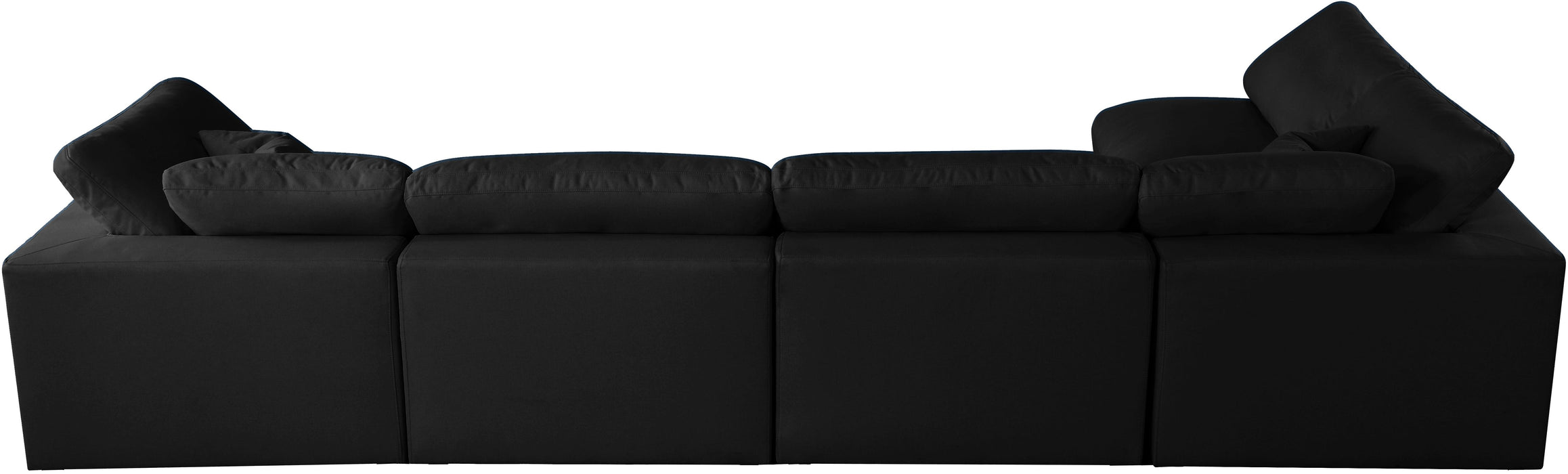 Plush Black Velvet Standard Cloud Modular Sectional