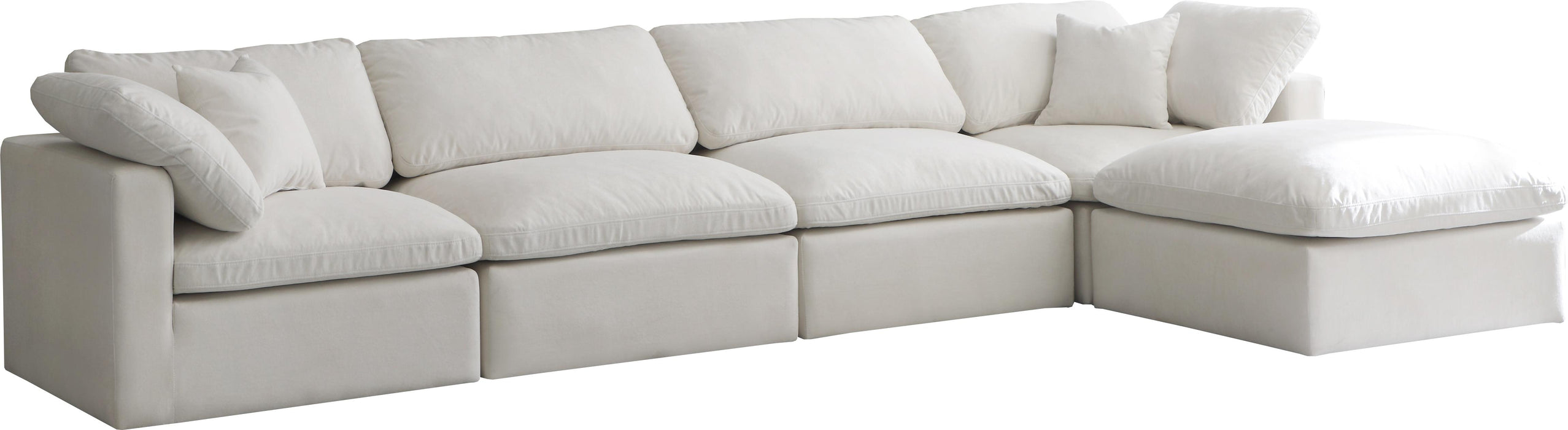 Plush Cream Velvet Standard Cloud Modular Sectional