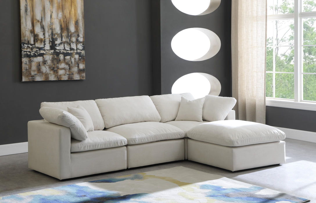 Plush Cream Velvet Standard Cloud Modular Sectional