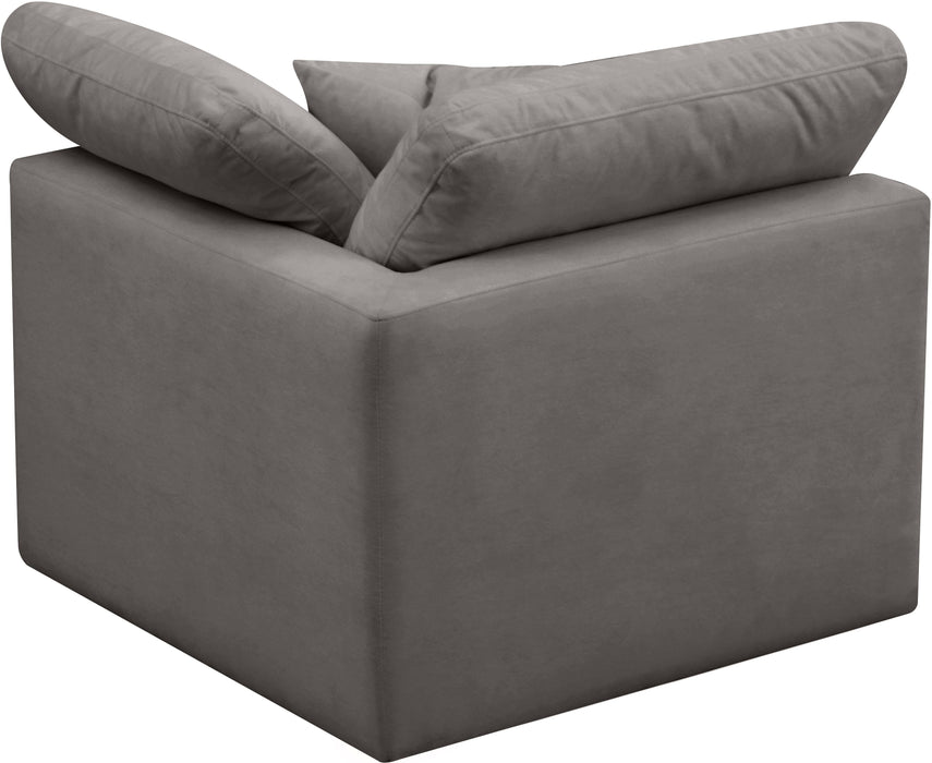 Plush Grey Velvet Standard Cloud Modular Corner Chair