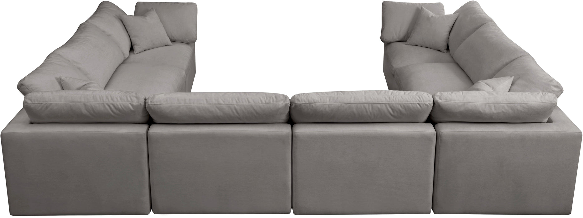 Plush Grey Velvet Standard Cloud Modular Sectional