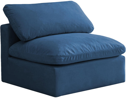 Plush Navy Velvet Standard Cloud Modular Armless Chair image