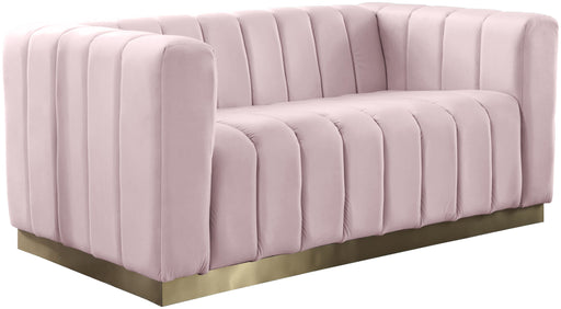 Marlon Pink Velvet Loveseat image