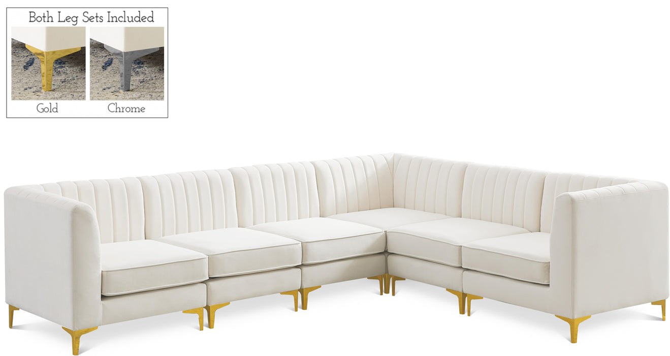 Alina Cream Velvet Modular Sectional