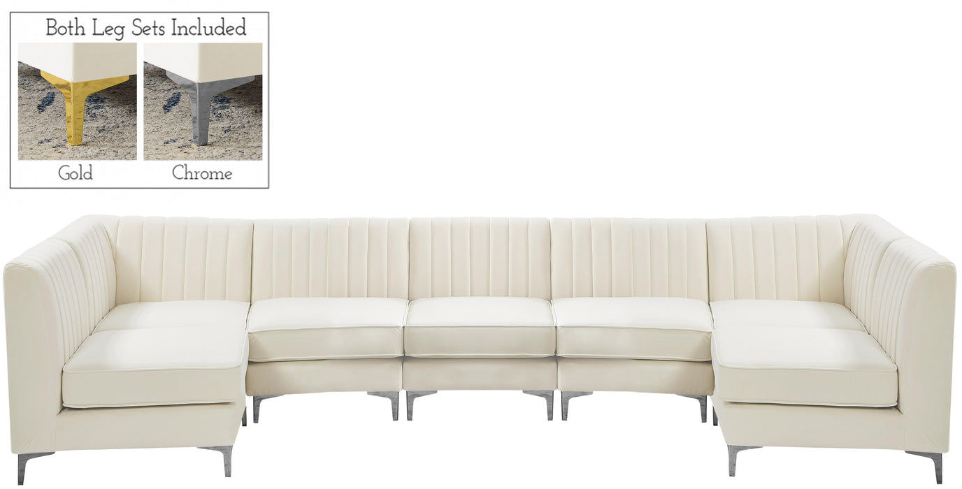 Alina Cream Velvet Modular Sectional