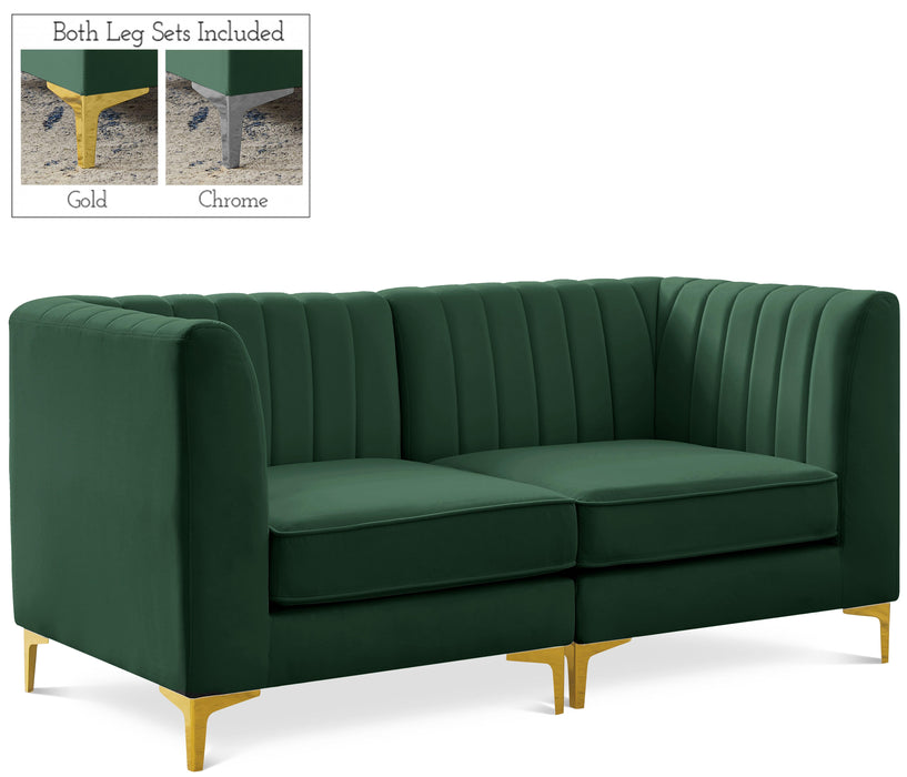 Alina Green Velvet Modular Sectional