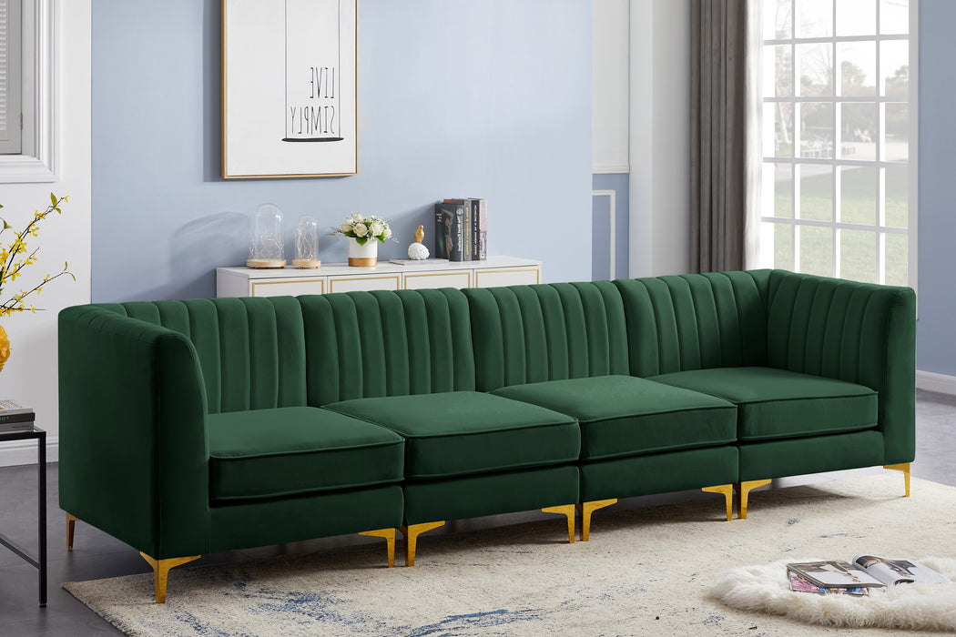 Alina Green Velvet Modular Sectional