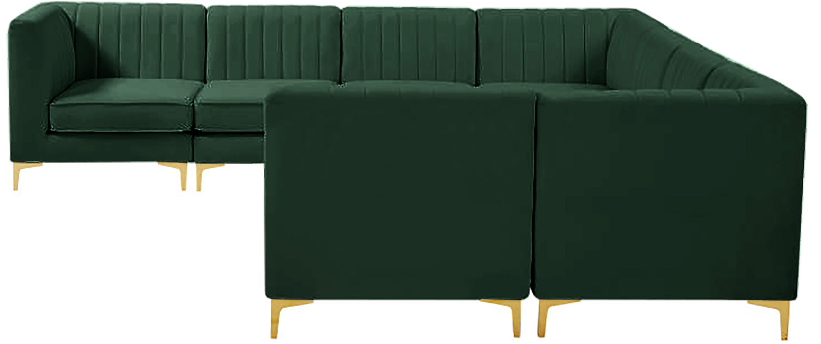 Alina Green Velvet Modular Sectional