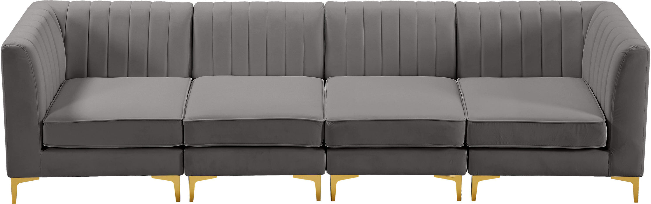 Alina Grey Velvet Modular Sofa