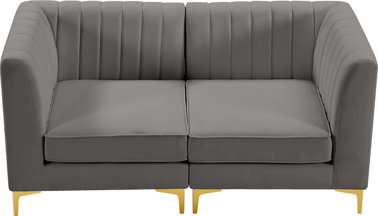 Alina Grey Velvet Modular Sofa