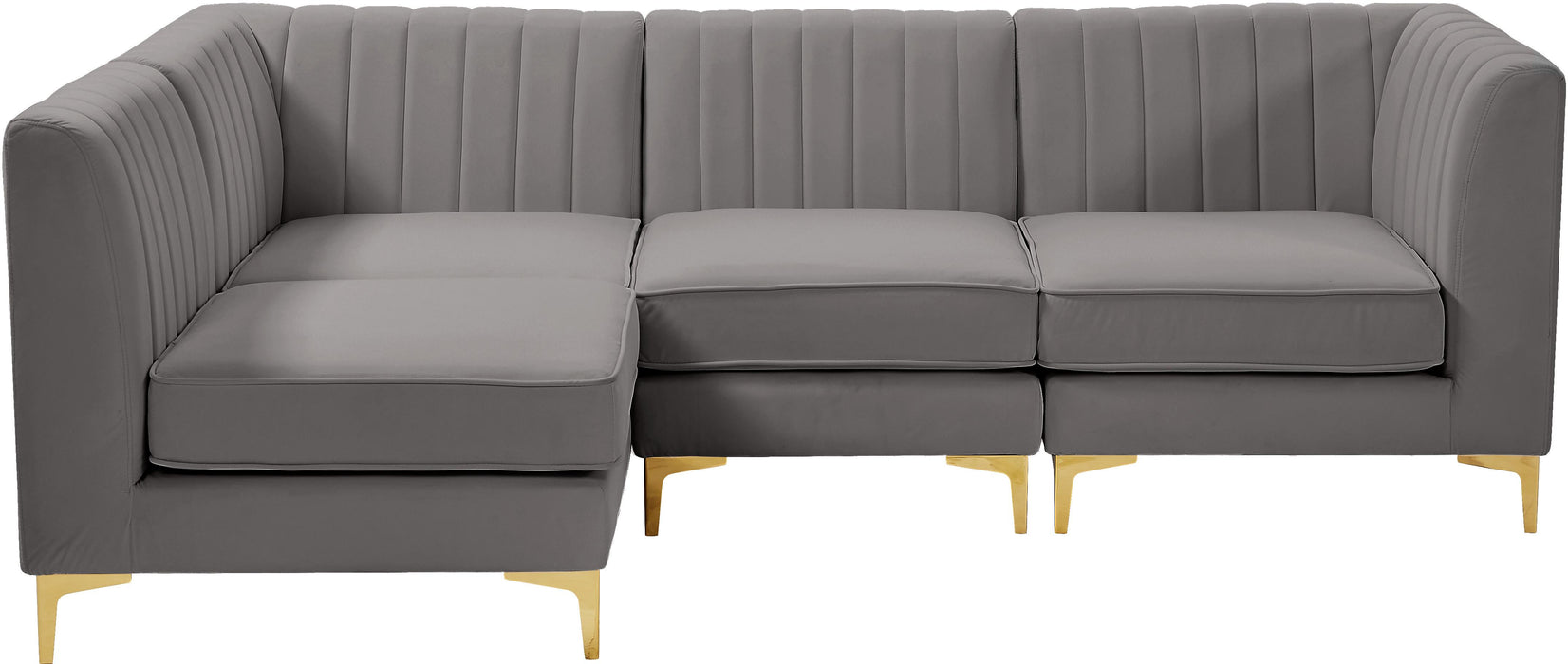 Alina Grey Velvet Modular Sectional